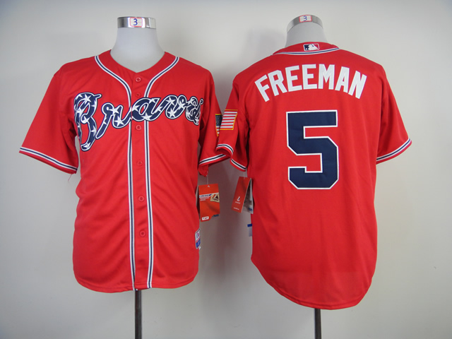 Men Atlanta Braves #5 Freeman Red MLB Jerseys->atlanta braves->MLB Jersey
